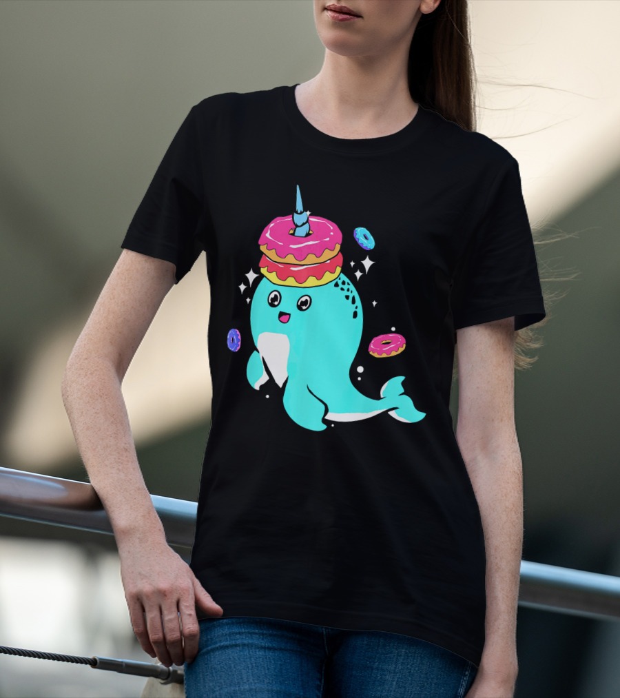 Narwhal Donut Candy Sprinkle Bakery Whale T-Shirt