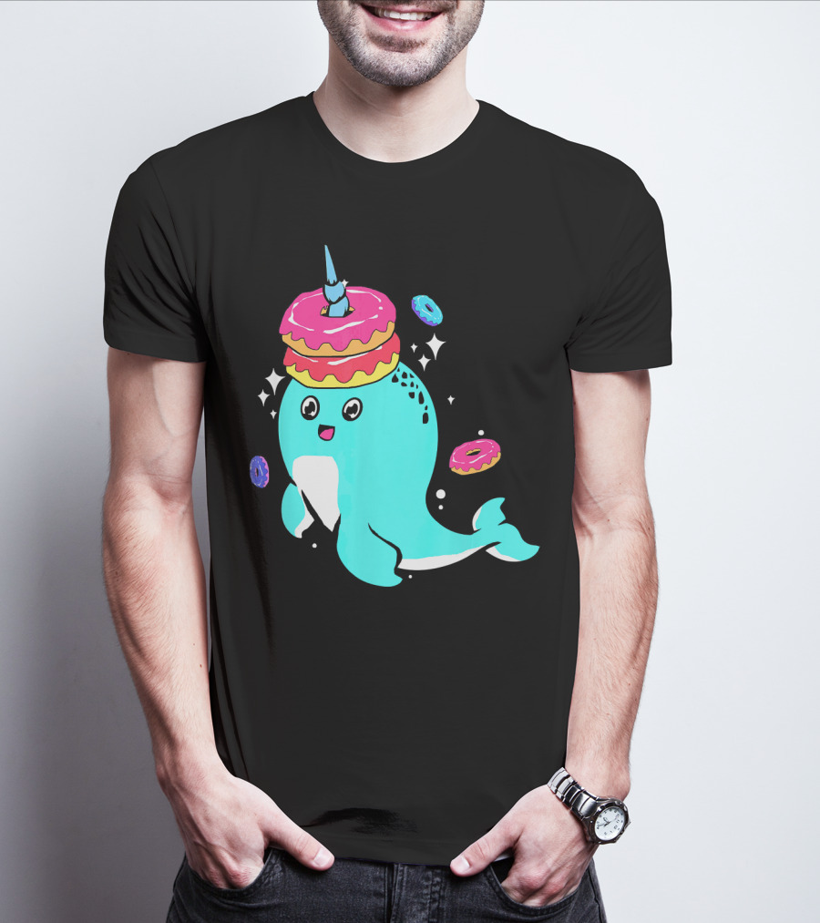 Narwhal Donut Candy Sprinkle Bakery Whale T-Shirt