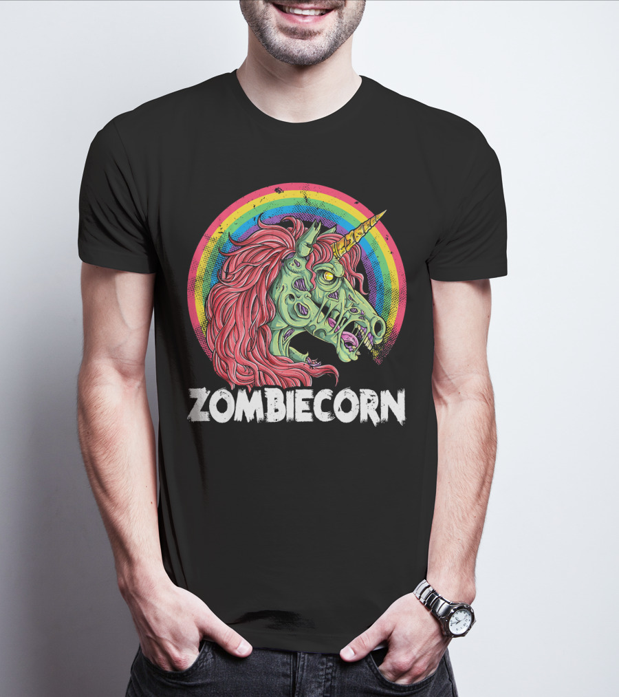 Zombiecorn Unicorn Zombie Rainbow T-Shirt