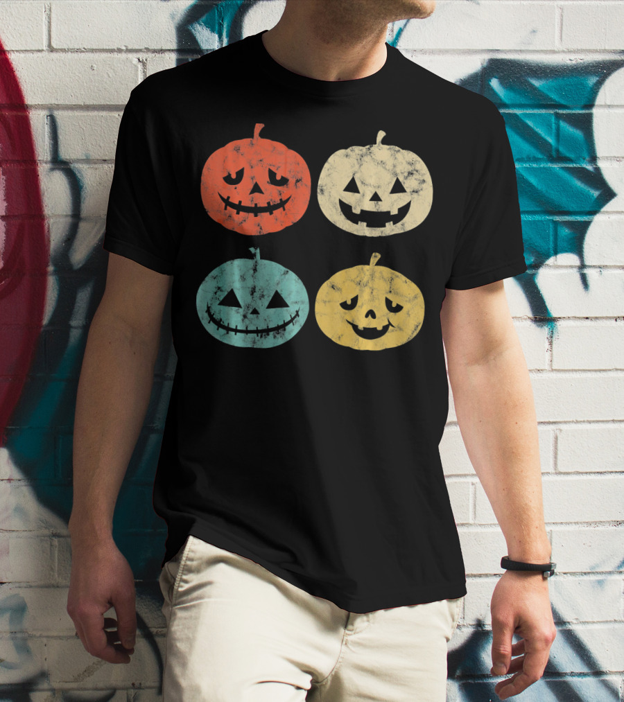 Vintage Pumpkin Funny Halloween Jack-O'-Lanterns T-Shirt