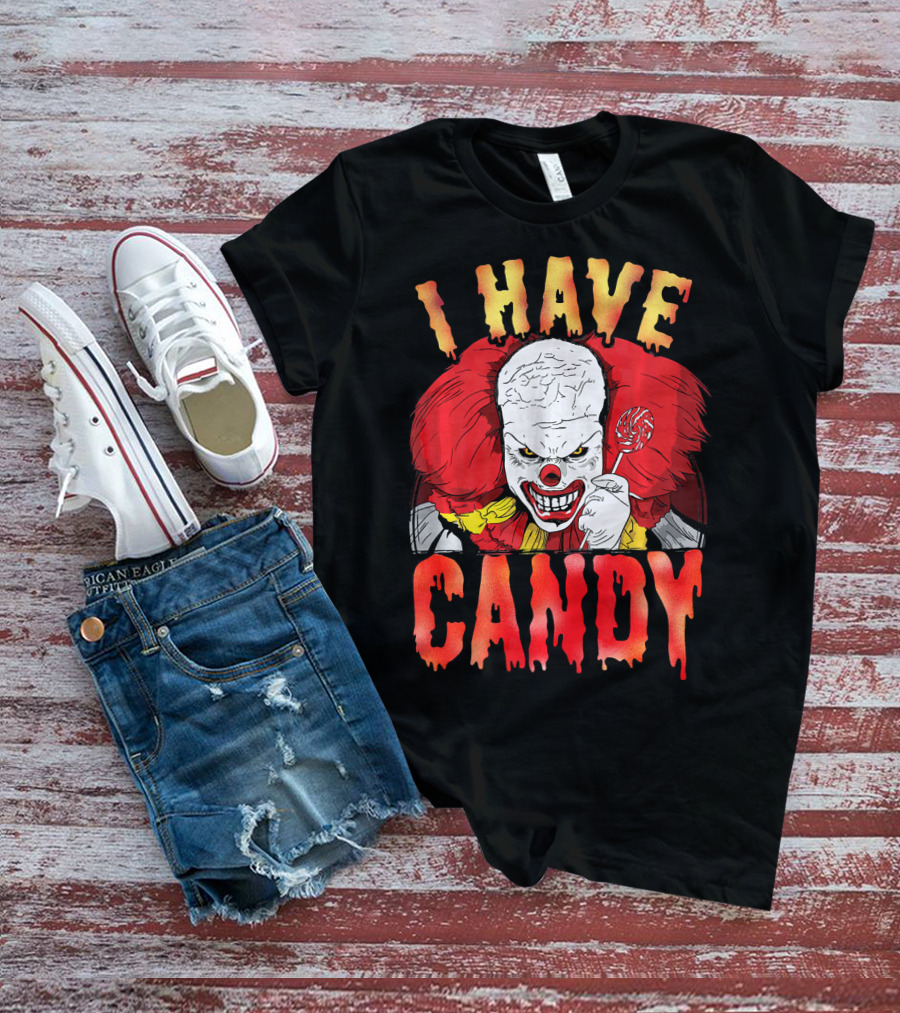 Halloween Scary Clown I Have Candy Horror T-Shirt