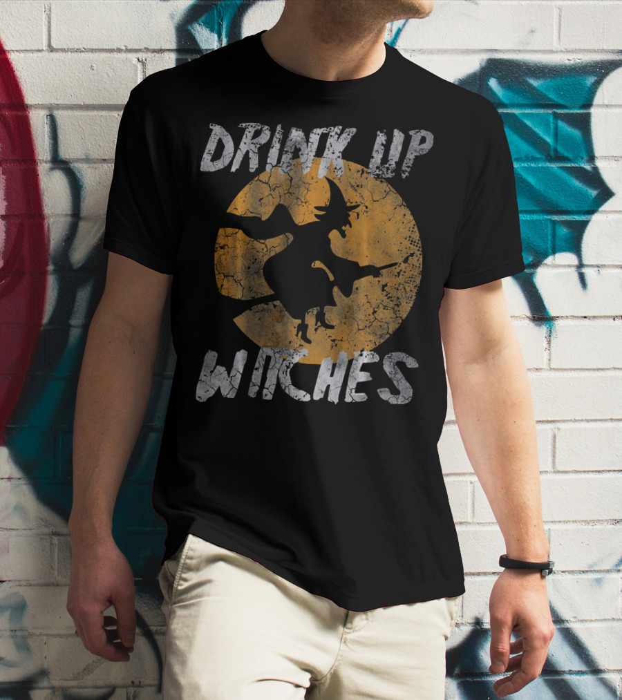 Drink Up Witches Vintage Halloween Moon T-Shirt