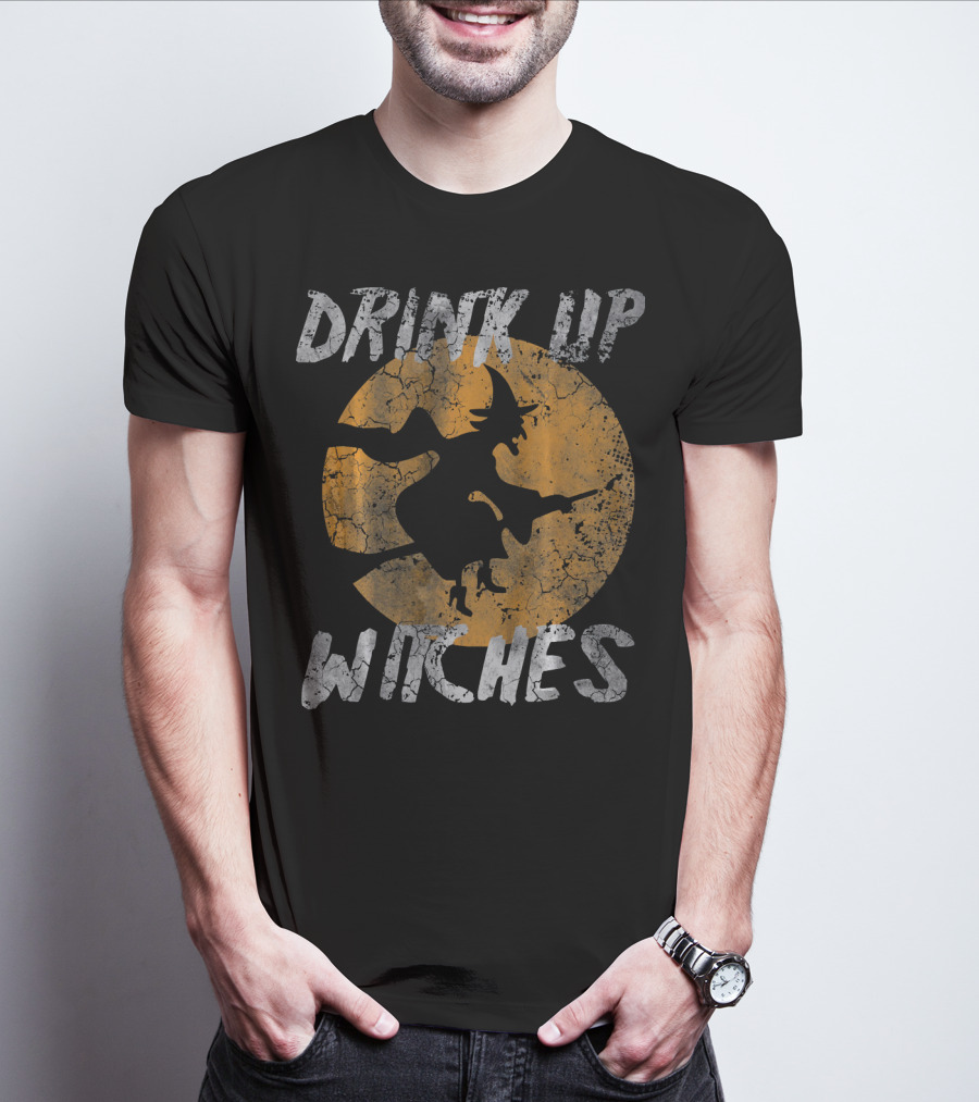 Drink Up Witches Vintage Halloween Moon T-Shirt