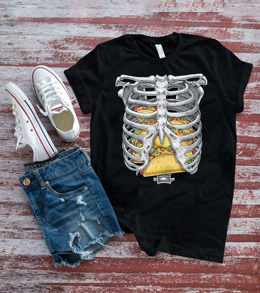 Skeleton Rib Cage Halloween Taco Ribcage T-Shirt
