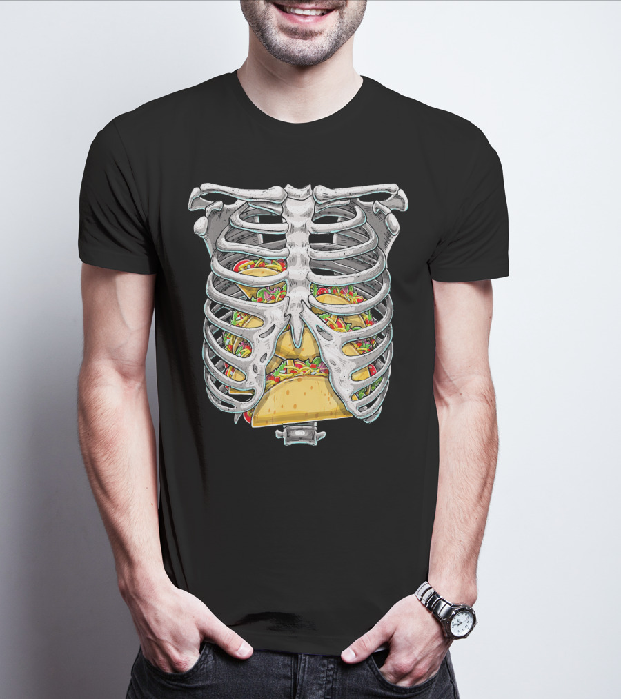 Skeleton Rib Cage Halloween Taco Ribcage T-Shirt