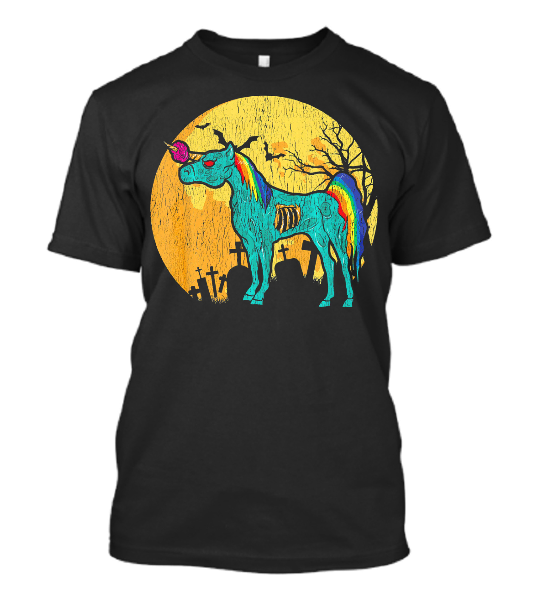 Zombie Unicorn Zombicorn Graveyard Night T-Shirt