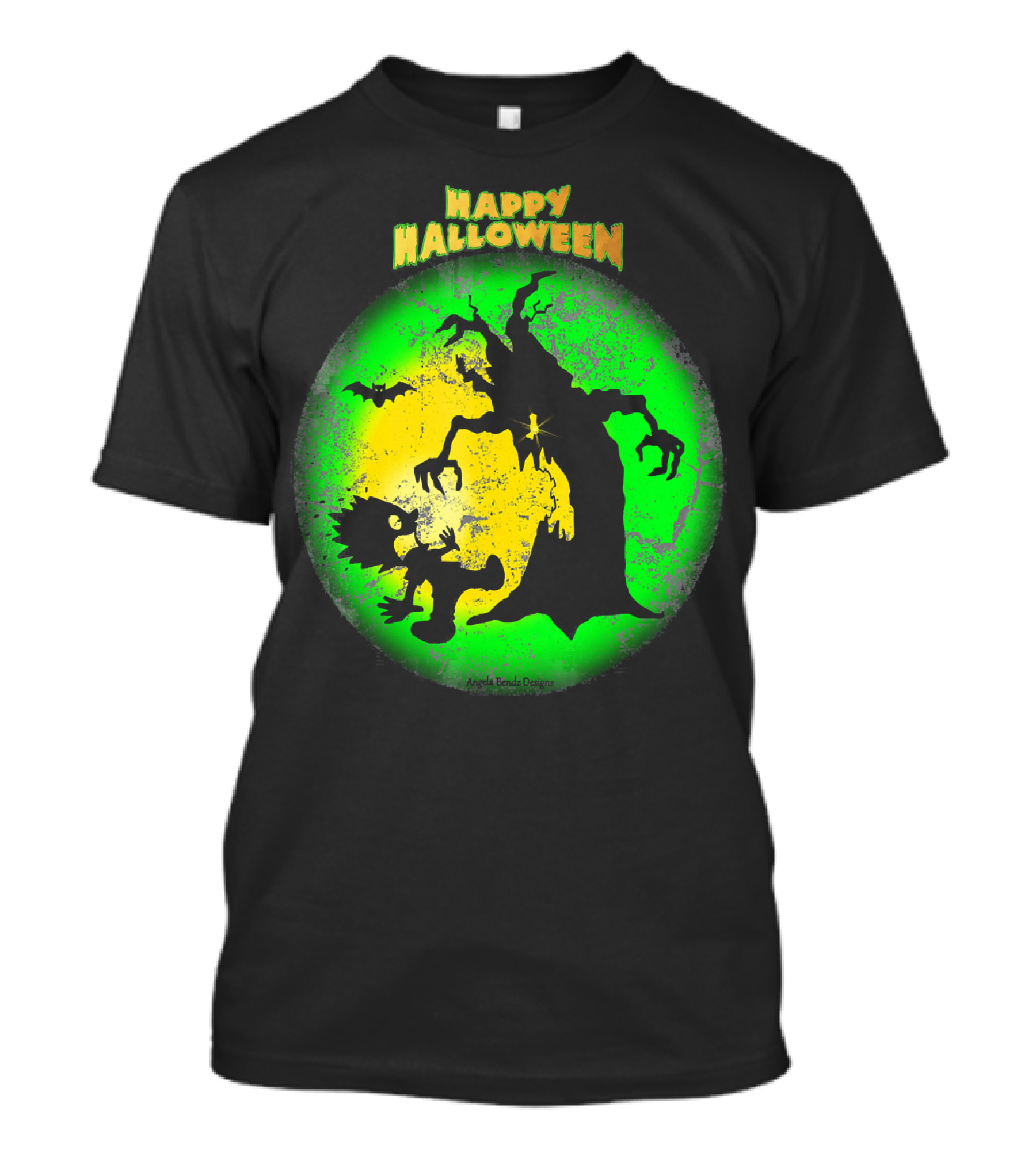 Happy Halloween Spooky Tree And Bat T-Shirt