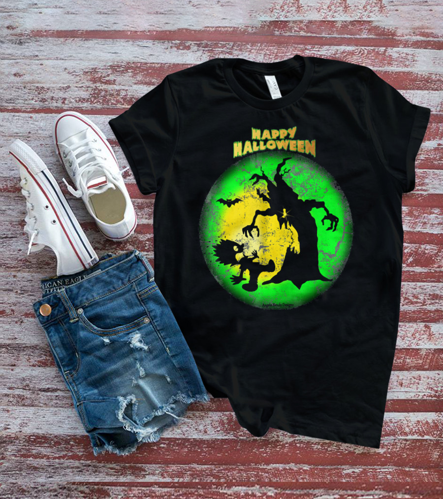 Happy Halloween Spooky Tree And Bat T-Shirt