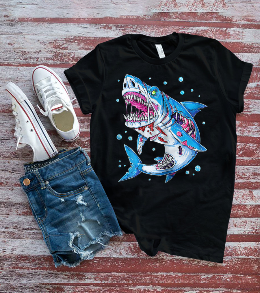 Jawsome Shark Zombie Halloween Zombies Attack T-Shirt