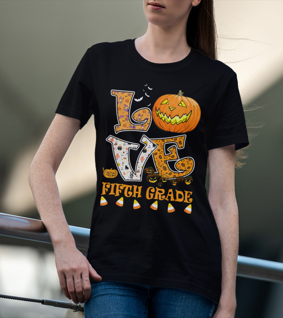 LOVE Halloween Fifth Grade T-Shirt