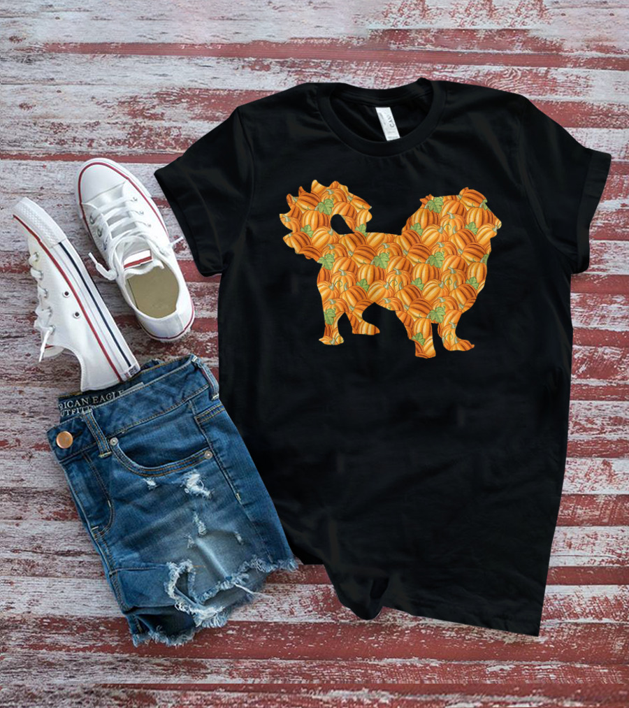 Pekingese With Pumpkin Pattern Easy Halloween Costume Pelchie T-Shirt