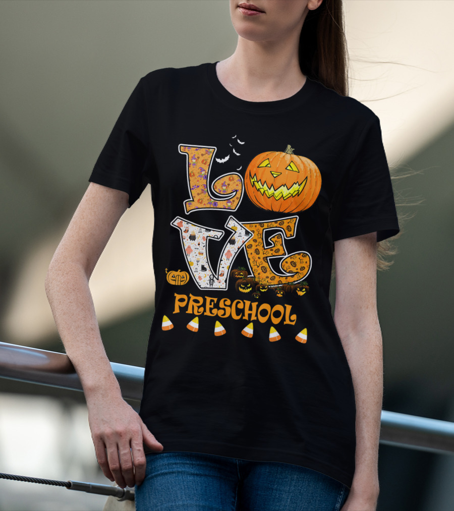 Halloween Pumpkin Love Preschool Candy Corn T-Shirt
