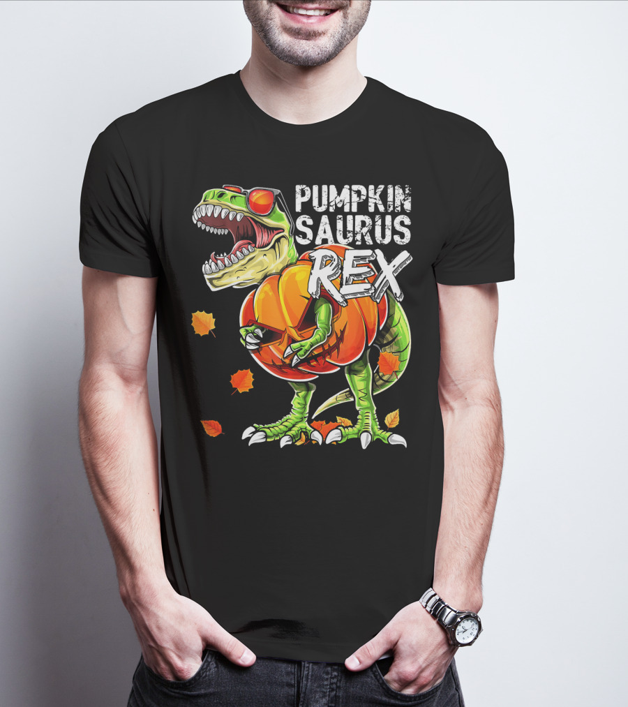 Pumpkinsaurus Rex Halloween Dinosaur Pumpkin Jack O Lantern T-Shirt