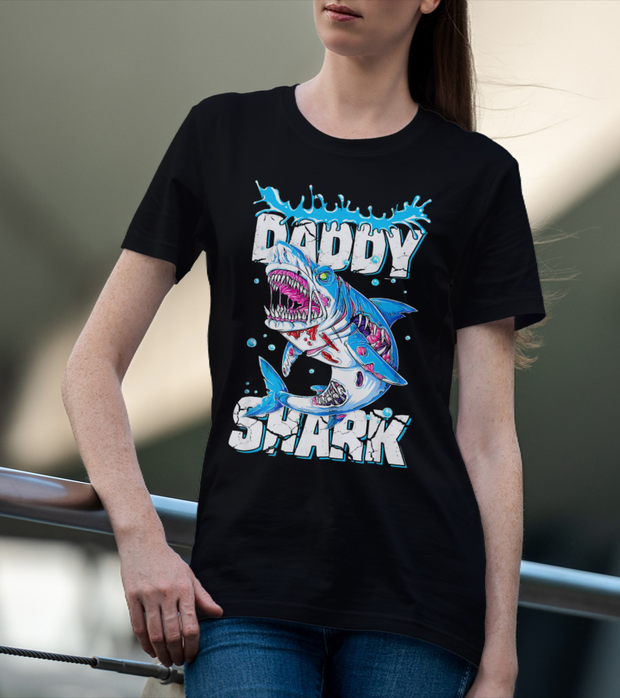 Daddy Shark Zombie Halloween T-Shirt