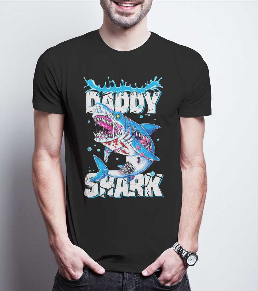 Daddy Shark Zombie Halloween T-Shirt