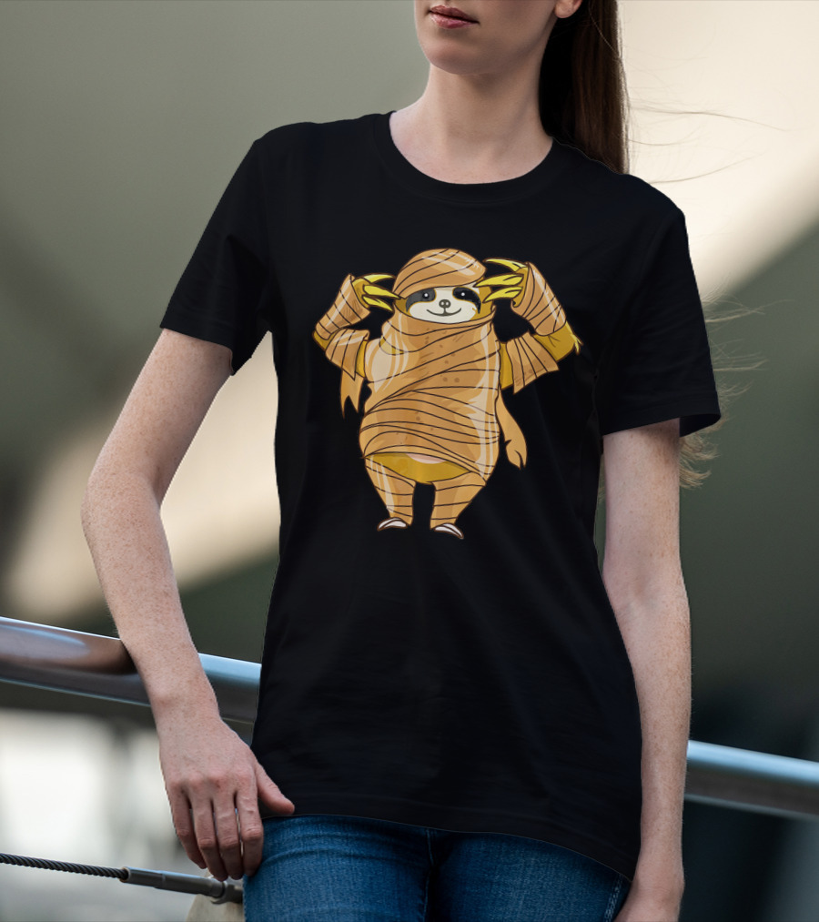 Cute Mummy Sloth Halloween Costume Wrapping T-Shirt