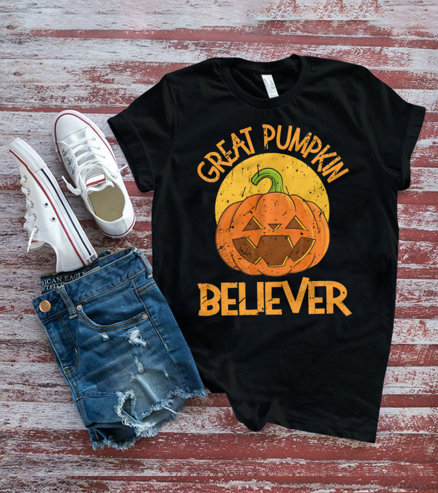 Great Pumpkin Believer Jack-O'-Lantern Moon T-Shirt