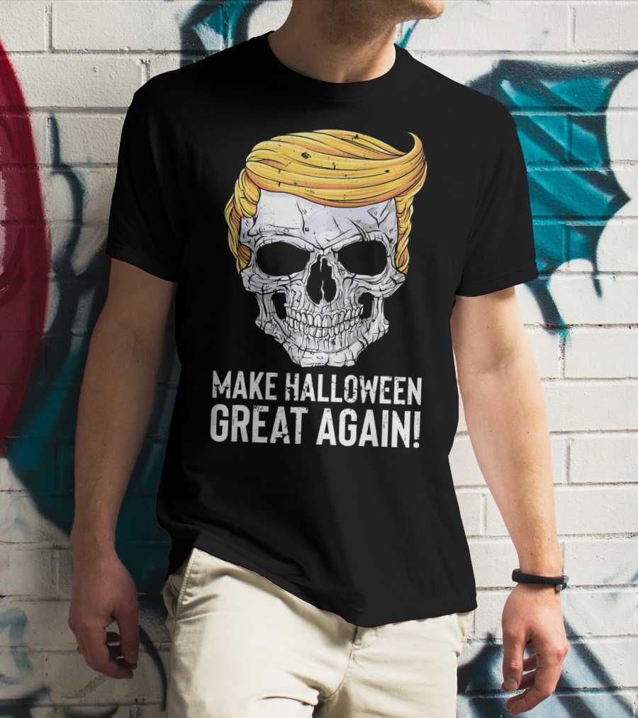 Make Halloween Great Again Skull With Blonde Hair T-Shirt