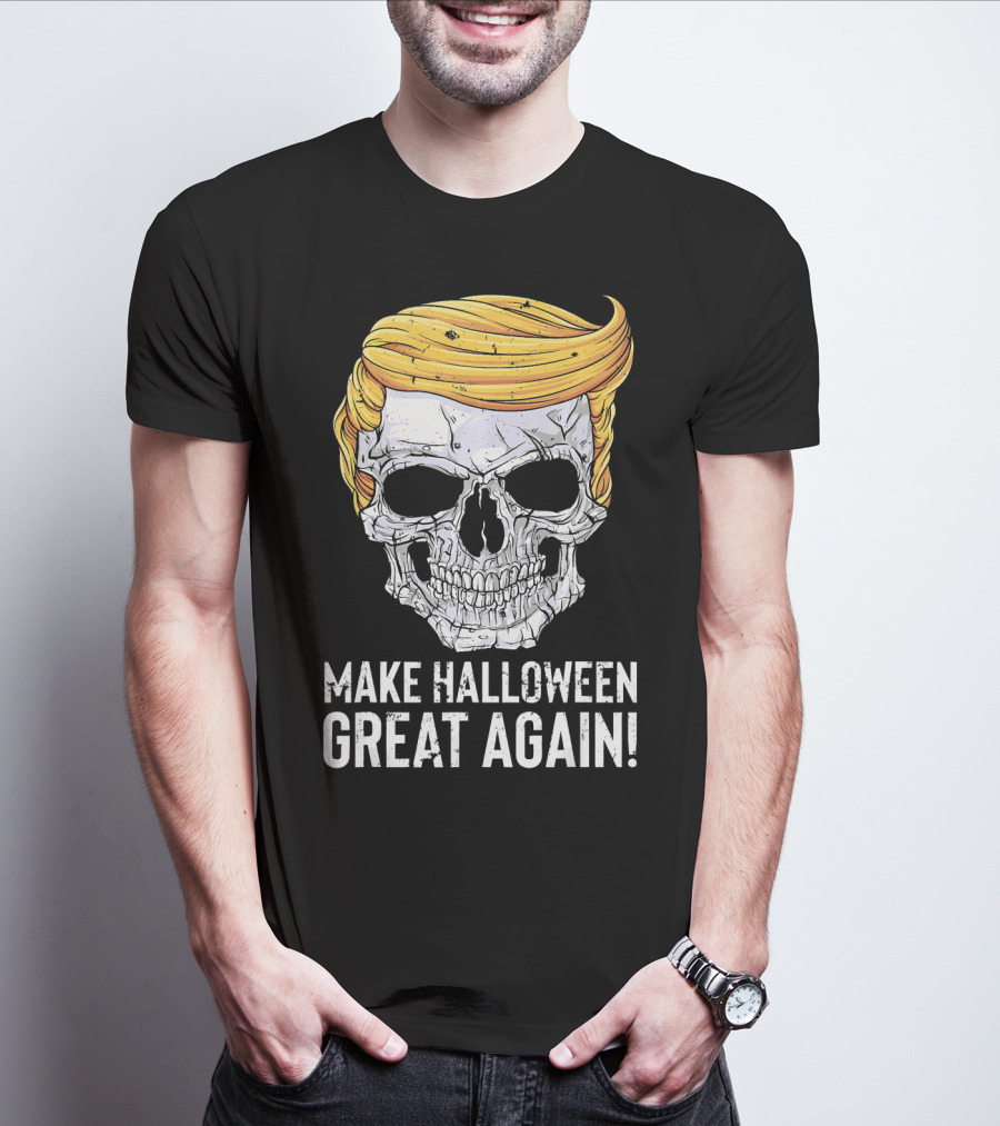 Make Halloween Great Again Skull With Blonde Hair T-Shirt