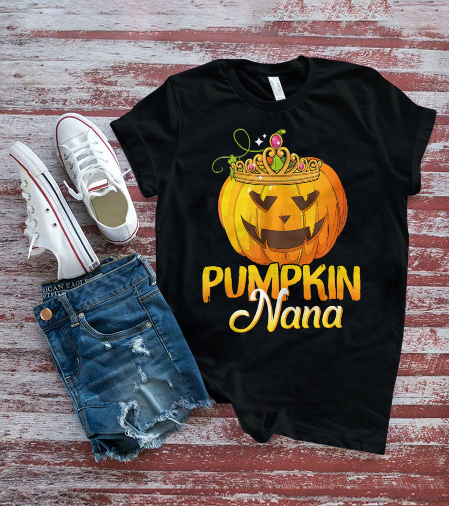 Pumpkin Nana Funny Halloween Cos Crown Jack-o'-Lantern T-Shirt
