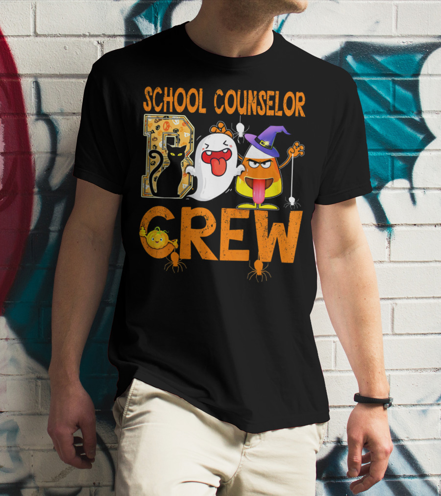 School Counselor Boo Crew Cat Ghost Candy T-Shirt