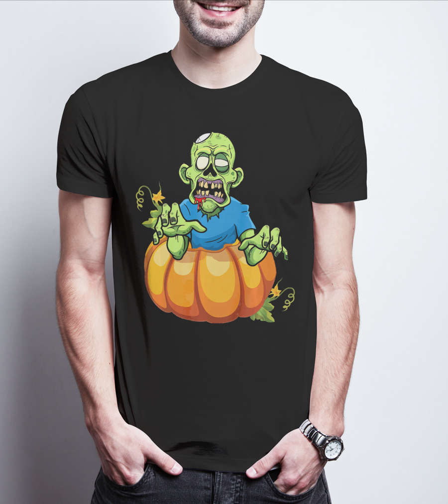 Zombie Rising From Pumpkin T-Shirt