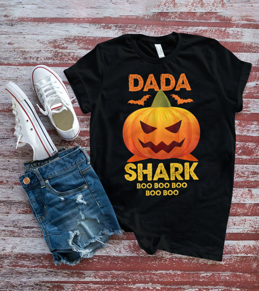Dada Shark Boo Boo Boo Halloween Pumpkin T-Shirt