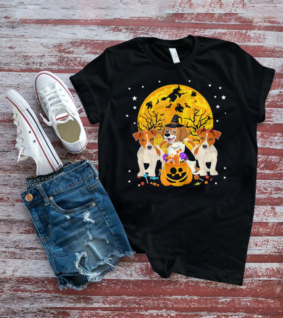 Halloween Jack Russell Terrier Candy Moon Magic T-Shirt