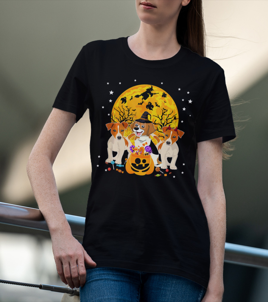 Halloween Jack Russell Terrier Candy Moon Magic T-Shirt