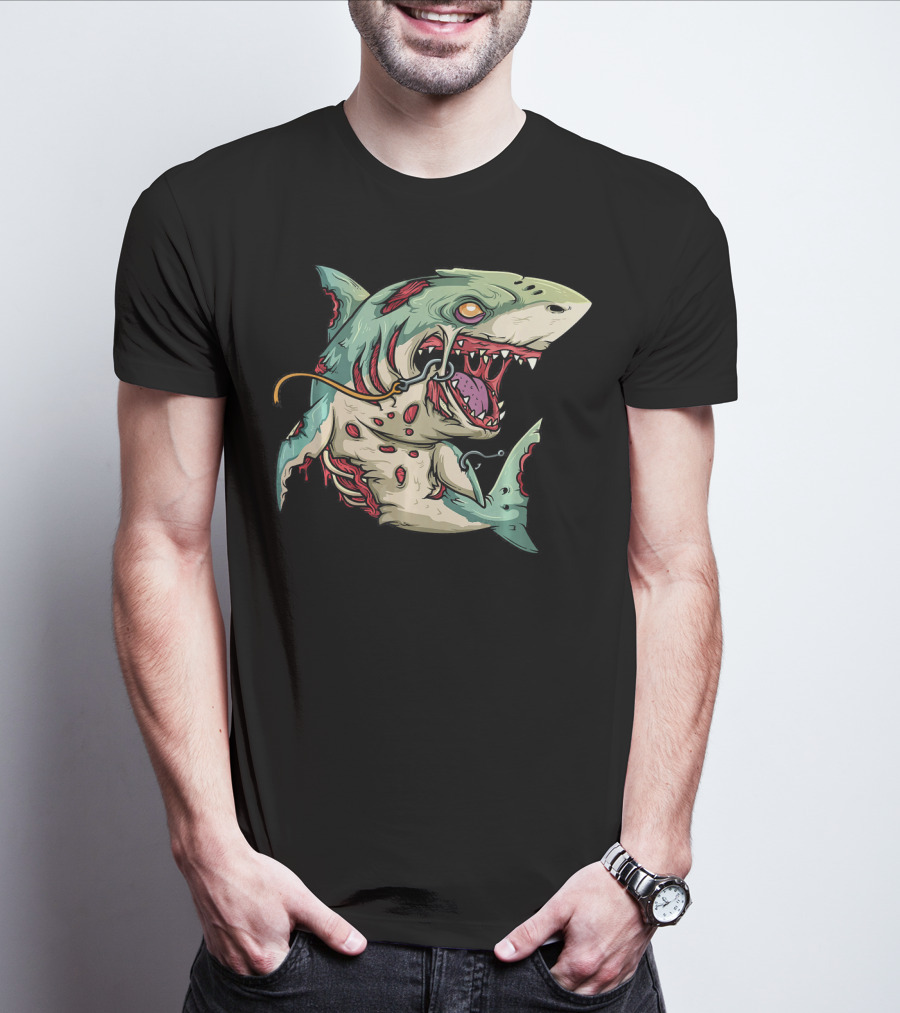 Zombie Shark Halloween Party Monster T-Shirt
