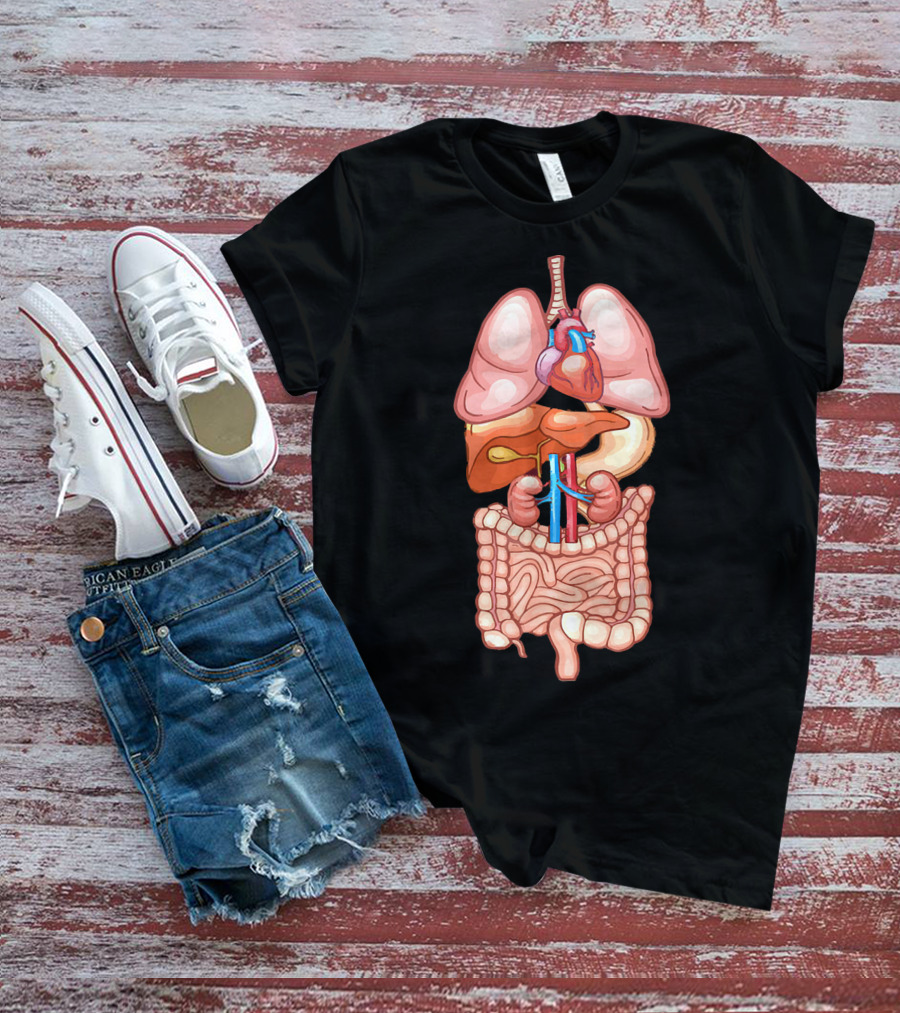 Halloween Anatomy Internal Organ Diagram T-Shirt