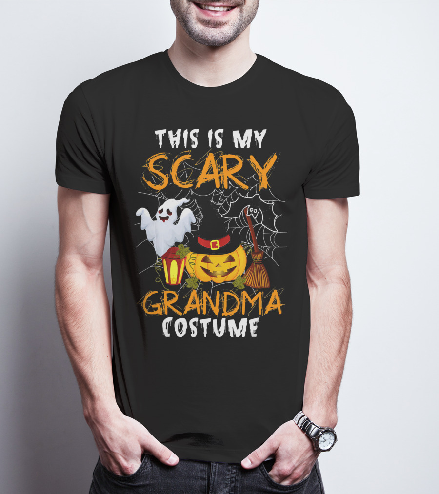 This Is My Scary Grandma Halloween Costume Ghost Pumpkin Spider Web T-Shirt