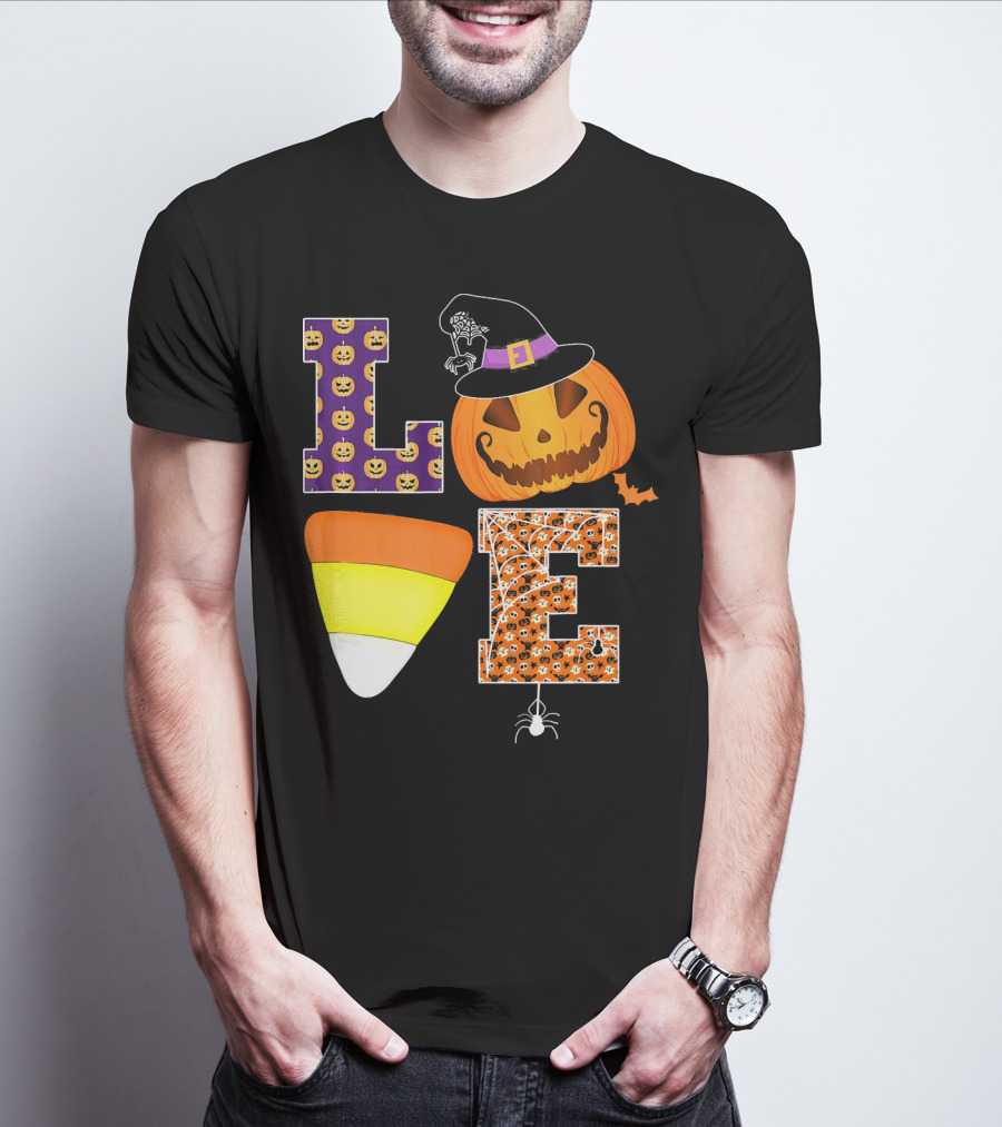 Halloween Pumpkin Candy Corn Love T-Shirt
