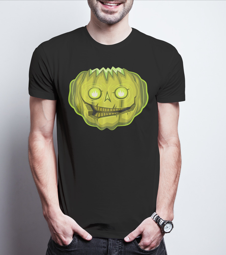 Halloween Zombie Pumpkin Glowing Skull T-Shirt