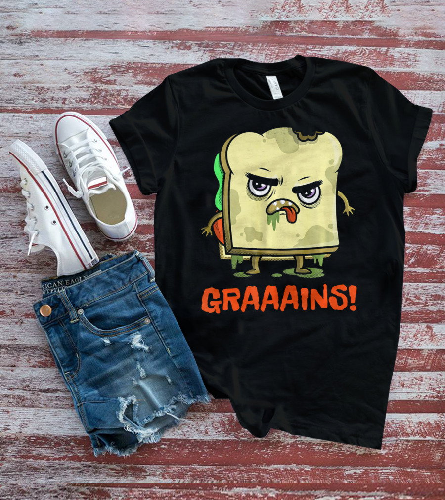 Halloween Zombie Sandwich Graaains Food Grains T-Shirt