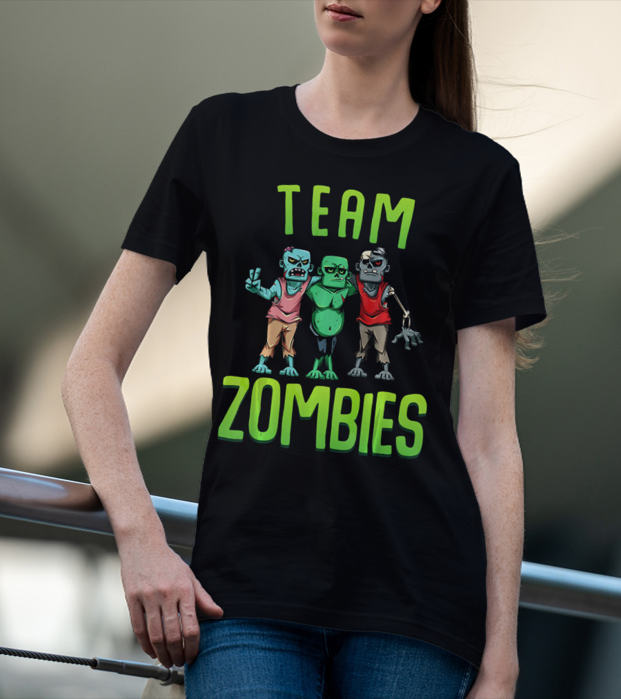 Team Zombies Matching Halloween Zombie Characters T-Shirt