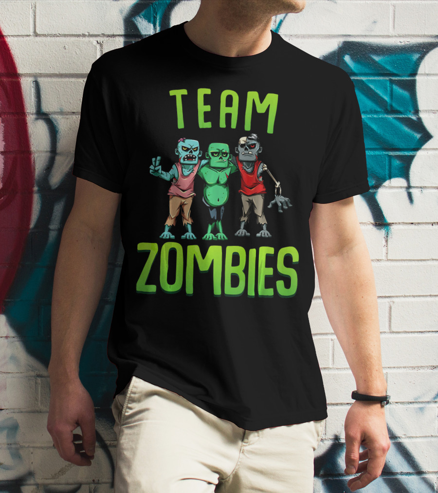 Team Zombies Matching Halloween Zombie Characters T-Shirt