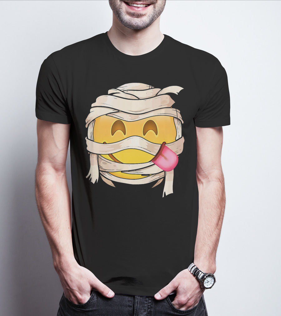 Face Savoring Food Emoji Mummy Wink Out Tongue T-Shirt