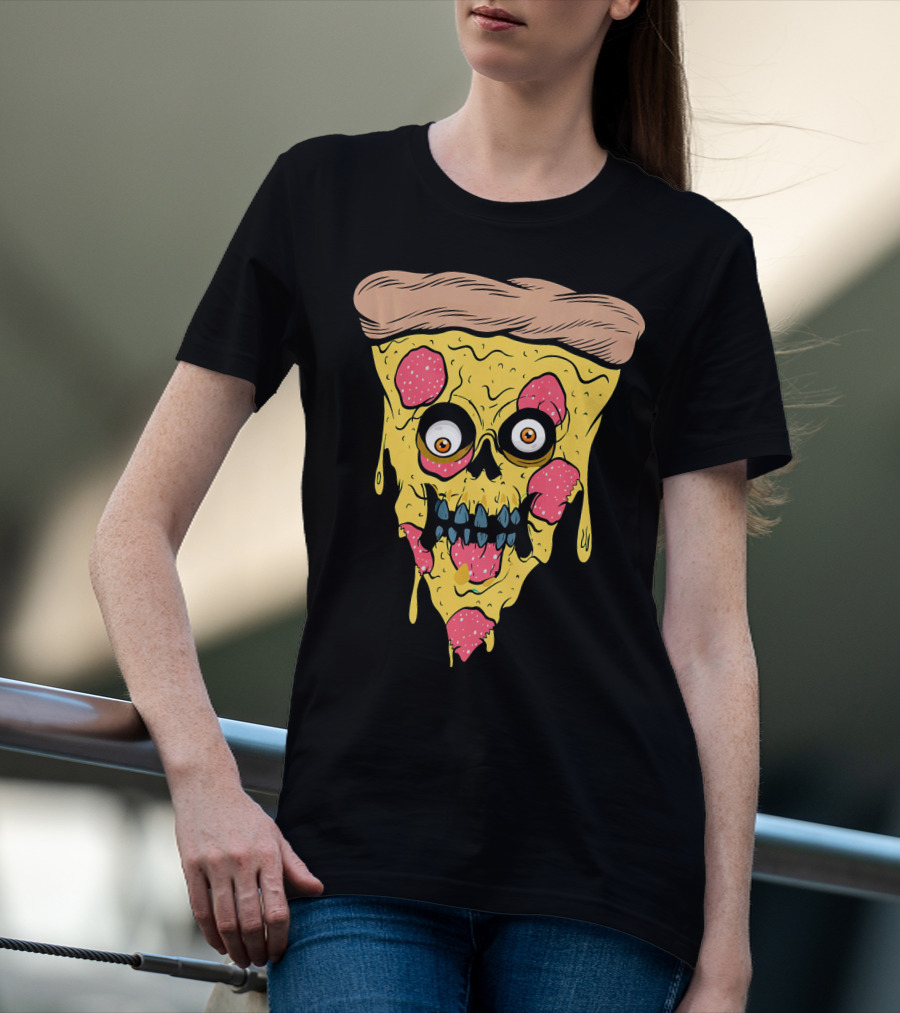 Pizza Zombie Halloween Costume Spooky Slice T-Shirt