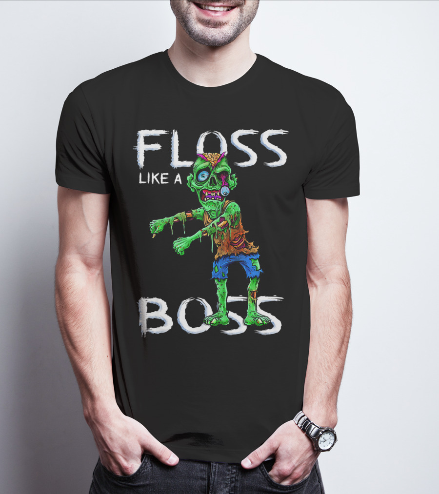 Floss Like A Boss Zombie Halloween T-Shirt