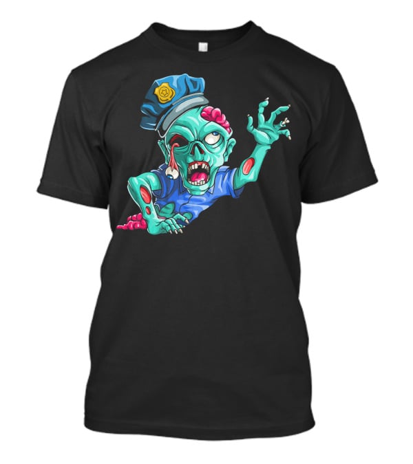 Zombie Police Funny Halloween Horror Scary Undead Officer T-Shirt