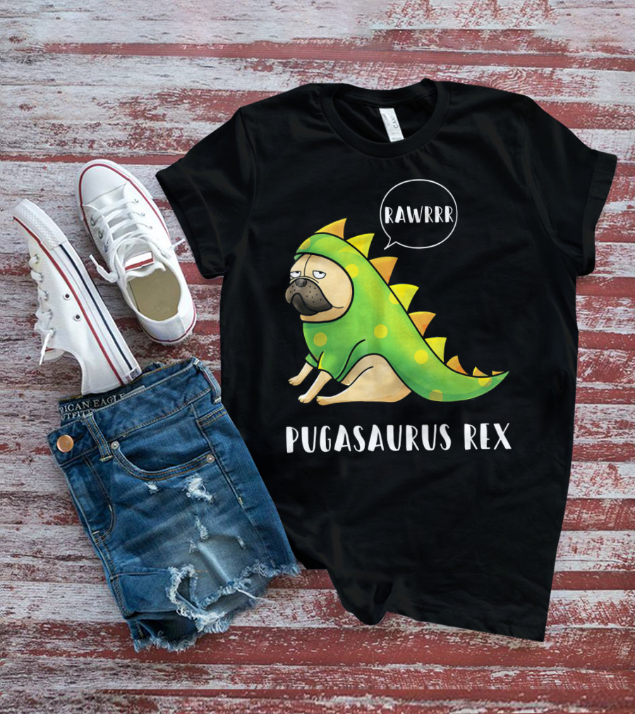 Halloween Pugasaurus Rex Rawrrr Pug T-Shirt