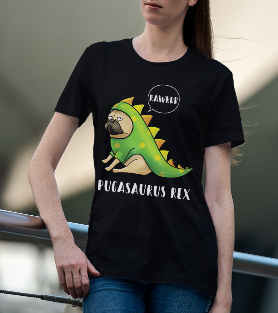 Halloween Pugasaurus Rex Rawrrr Pug T-Shirt