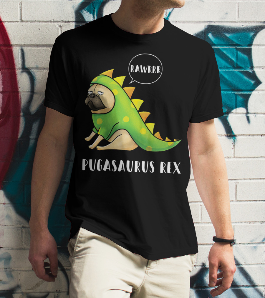 Halloween Pugasaurus Rex Rawrrr Pug T-Shirt