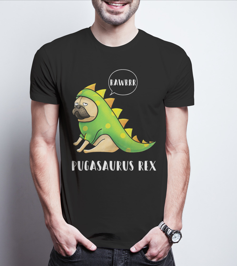 Halloween Pugasaurus Rex Rawrrr Pug T-Shirt