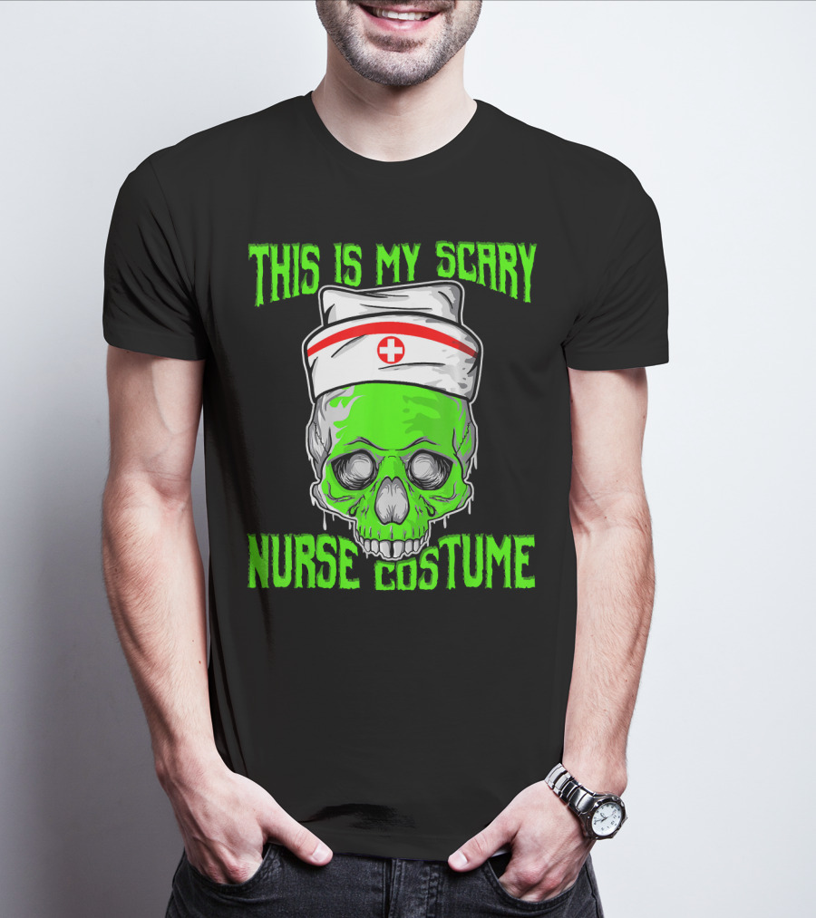 This Is My Scary Green Skeleton Nurse Costume T-Shirt