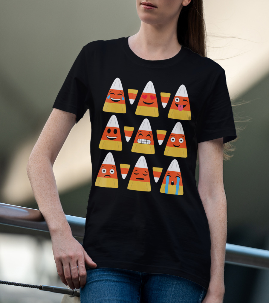 Candy Corn Emoji Collection Faces牌 T-Shirt