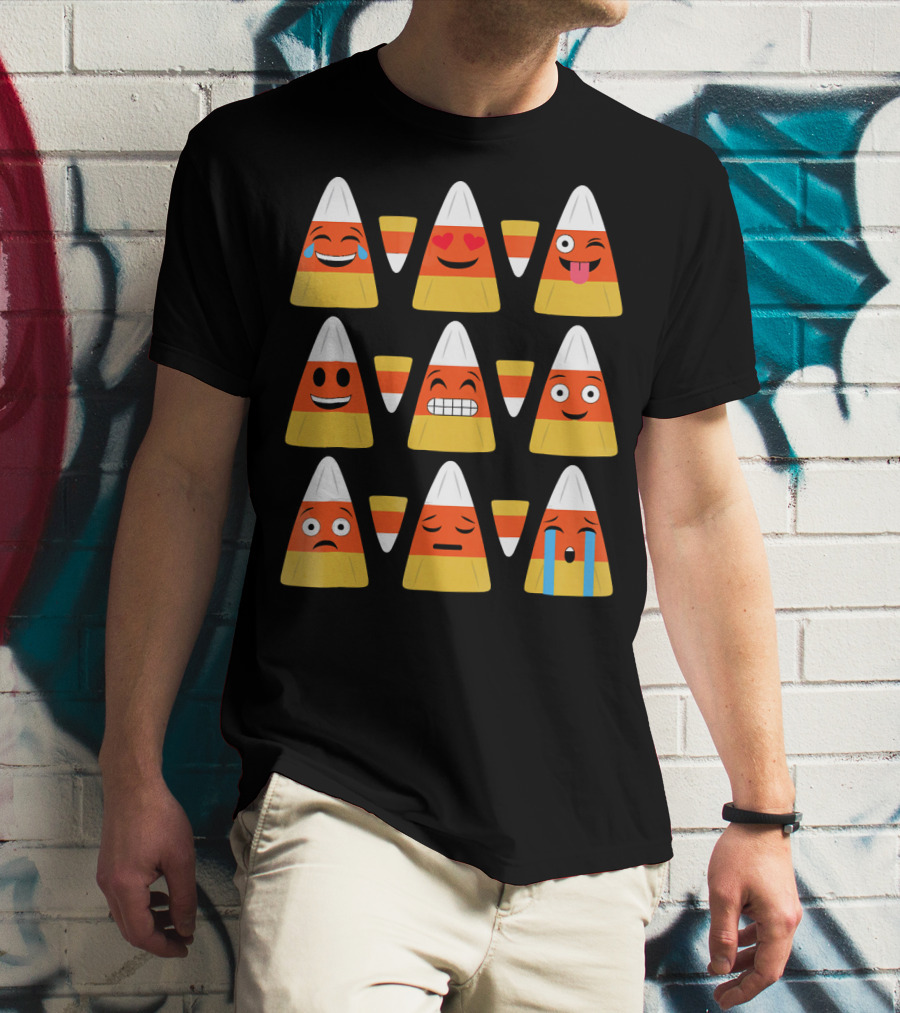 Candy Corn Emoji Collection Faces牌 T-Shirt