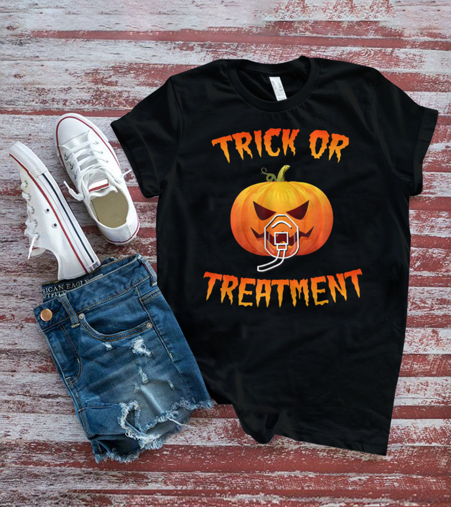 Trick Or Treatment Halloween Respiratory Therapist Pumpkin T-Shirt