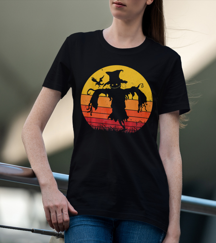 Vintage Scarecrow Retro Sunset T-Shirt